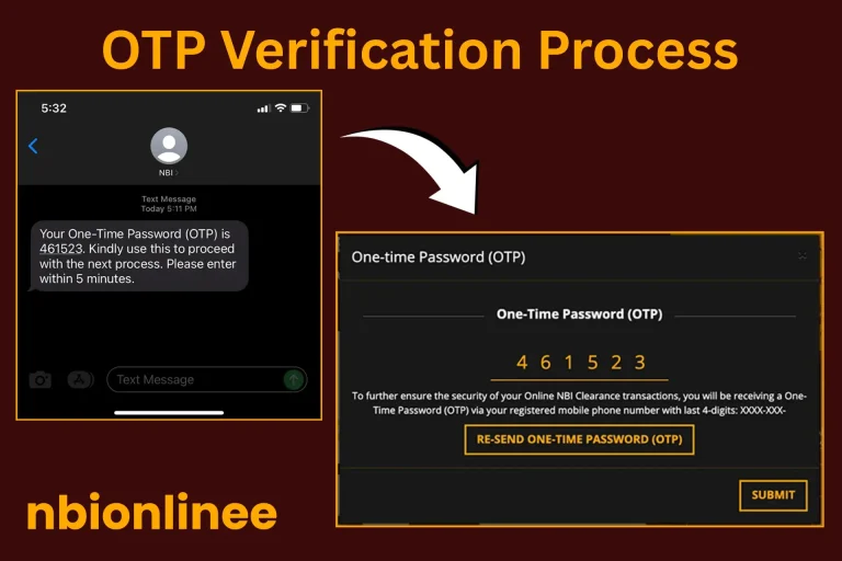 otp verification in nbi appointment