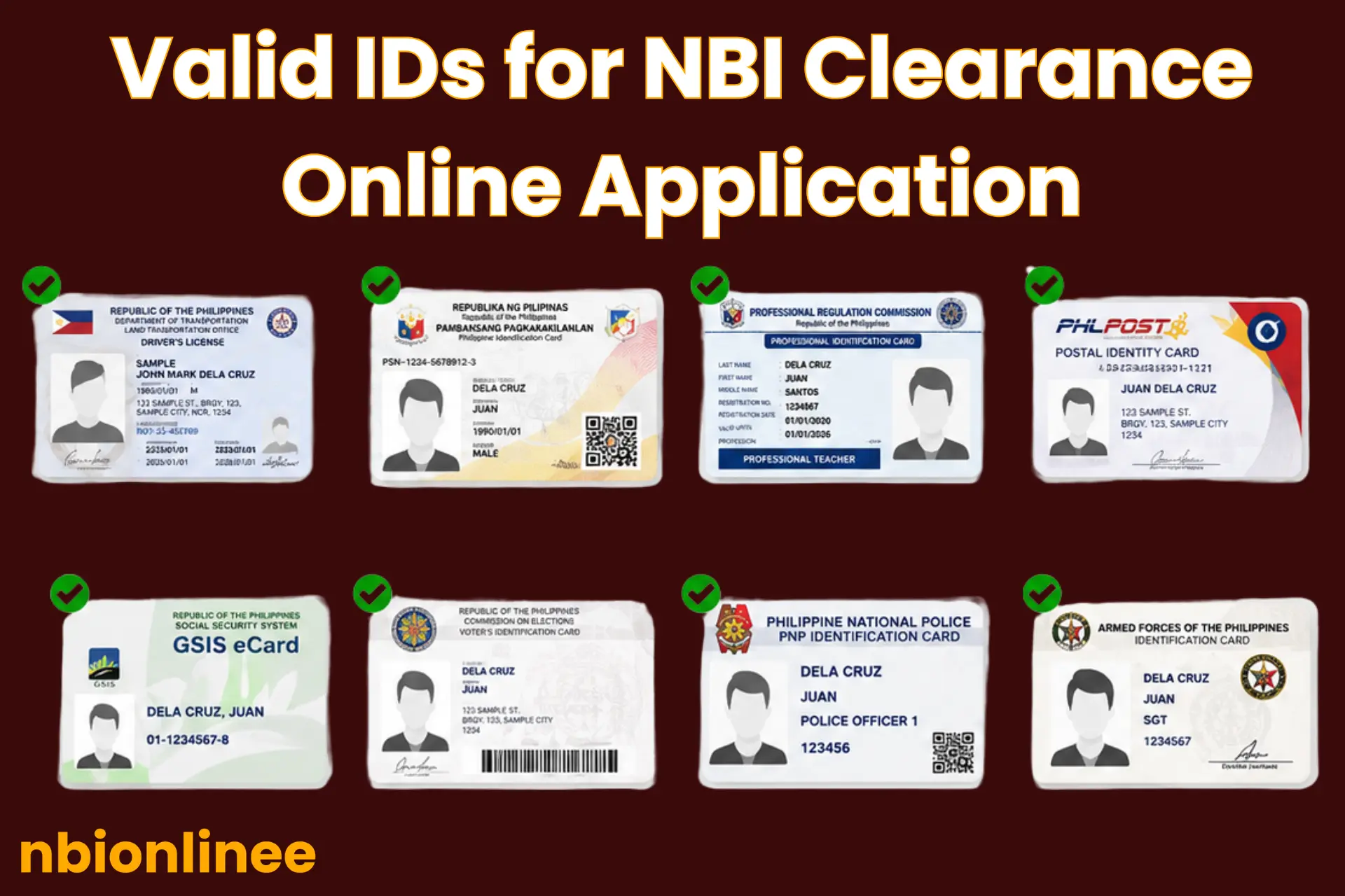 Valid IDs for NBI Clearance