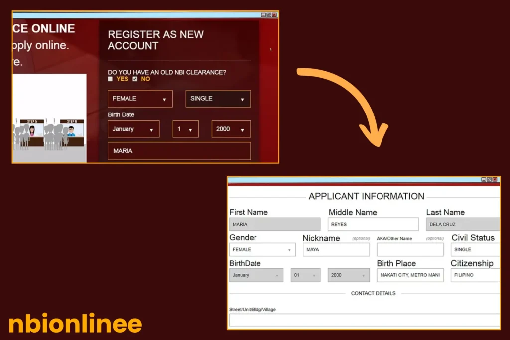 how to select complexion in NBI Clearance